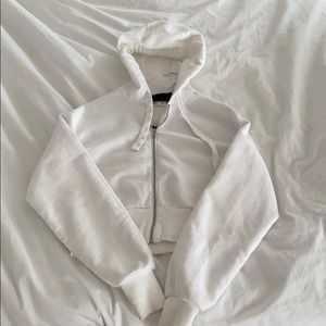 White Cropped Hoodie